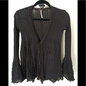 Free People grey textured sweater